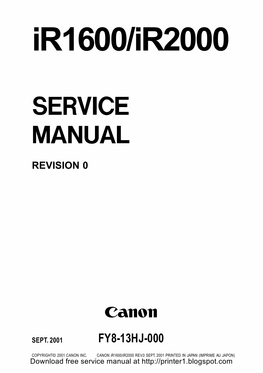 Canon imageRUNNER-iR 1600 2000 Service Manual-1